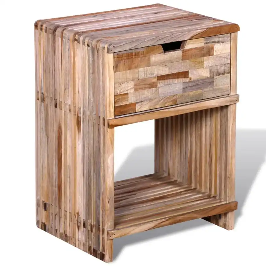 Reclaimed Teak Wood Bedside Cabinet